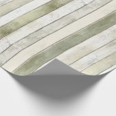 オリーブオーガニックアイボリーウフェイクッドストライプクリスマス ラッピングペーパー (角)