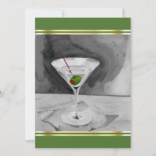 オリーブカクテル付きマルティーニグラスパーティー 招待状 (裏面)
