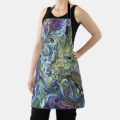 オリーブカラフルセージ緑、紫の青のブルゴーニュ エプロン (インサイチュ)