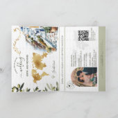 オリーブギリシャの目的地のウェディングパスポートQRコード 招待状 (内部)