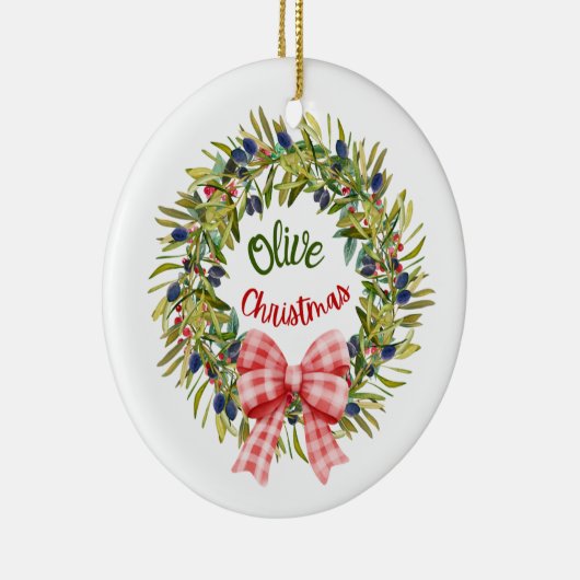 オリーブクリスマス セラミックオーナメント (右)