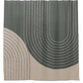 オリーブクリームミニマリストデザイン シャワーカーテン (正面)