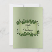 オリーブグリーンつる植物結婚式招待状 招待状 (裏面)