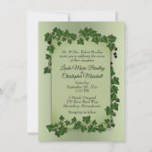 オリーブグリーンつる植物結婚式招待状 招待状 (正面)