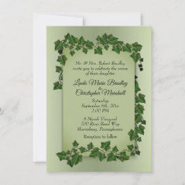 オリーブグリーンつる植物結婚式招待状 招待状