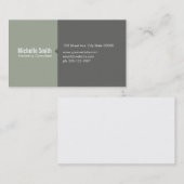 オリーブグリーンとグレー 名刺 (正面/裏面)