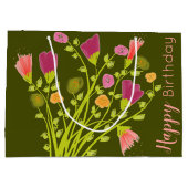 オリーブグリーンとサンゴ ラージペーパーバッグ (裏面)