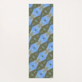 オリーブグリーンとスカイブルーパームフロンズボホシック ヨガマット (裏面)