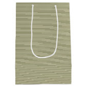 オリーブグリーンとタンシンストライプ ミディアムペーパーバッグ (裏面)