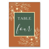 オリーブグリーンとテラコッタのウェディングテーブルナンバー テーブルナンバー (裏面)