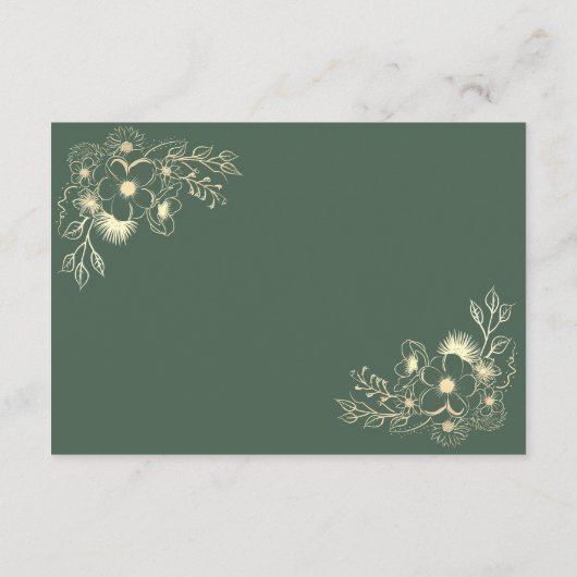 オリーブグリーンとテラコッタ結婚の詳細カード エンクロージャーカード (裏面)