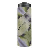 オリーブグリーンとパープルのアールデコ抽象芸術 タンブラー (正面)