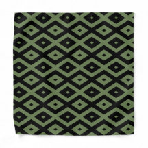 オリーブグリーンとブラックダイヤモンドパターン