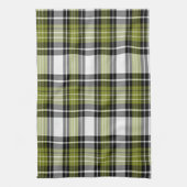 オリーブグリーンとブラックプレイド キッチンタオル (縦)