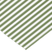 オリーブグリーンとホワイトストライプ テーブルクロス (アングル)