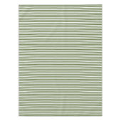 オリーブグリーンとホワイトストライプ テーブルクロス (正面)