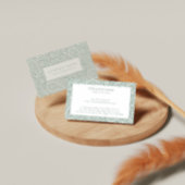 オリーブグリーンとホワイトヴィンテージペイズリーパターン 名刺