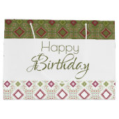 オリーブグリーンとホワイト ラージペーパーバッグ (裏面)