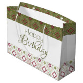 オリーブグリーンとホワイト ラージペーパーバッグ (裏面アングル)