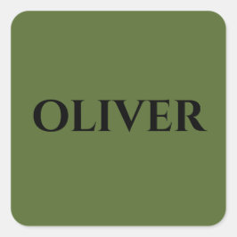 オリーブグリーンとミニマリストの黒名 スクエアシール