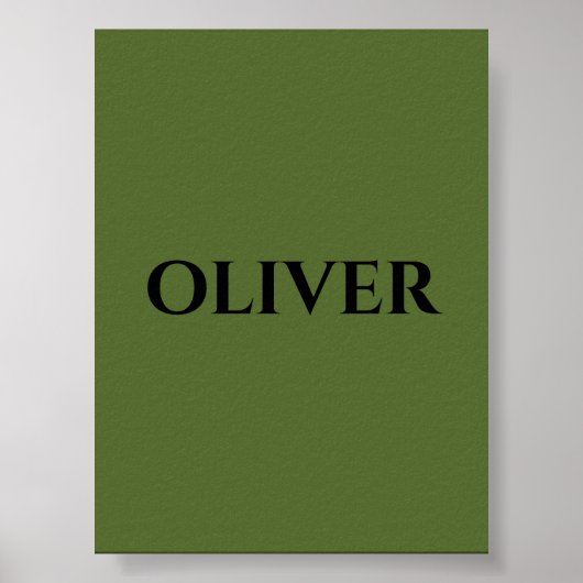 オリーブグリーンとミニマリストの黒名 ポスター (正面)