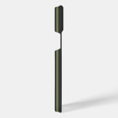 オリーブグリーンと木炭ストライプ五つ iPhoneケース (右側面)