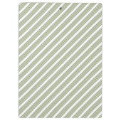 オリーブグリーンと白い5つのストライプパターン クリップボード (裏面)
