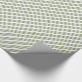 オリーブグリーンと白い5つのストライプパターン ラッピングペーパー (角)