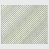 オリーブグリーンと白い5つのストライプパターン ラッピングペーパー (フラット)