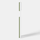 オリーブグリーンと白い5つのストライプパターン iPhoneケース (右側面)