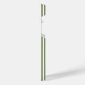 オリーブグリーンと白い5つのストライプパターン iPhoneケース (左側面)