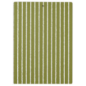 オリーブグリーンと白ストライプの線の太い線 クリップボード (裏面)