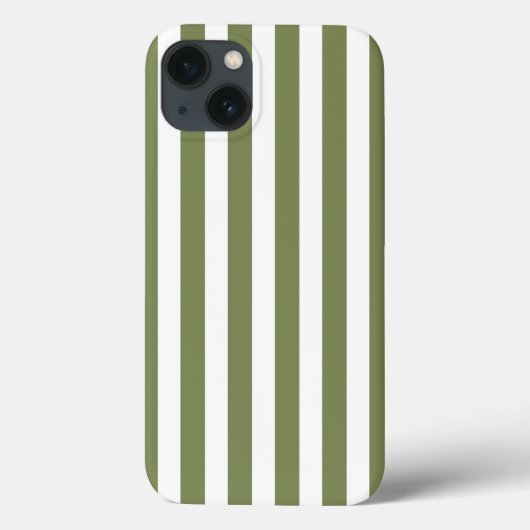 オリーブグリーンと白ストライプキャンディCase-Mate iPho Case-Mate iPhoneケース (裏面)