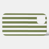 オリーブグリーンと白ストライプキャンディCase-Mate iPho Case-Mate iPhoneケース (裏面 (横))