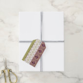 オリーブグリーンと紫 ギフトタグ (より糸付き)