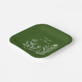 オリーブグリーンのエレガントな結婚式用紙皿 ペーパープレート (傾斜あり)