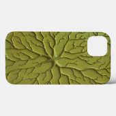 オリーブグリーンのオーガニックブランチiPhoneケース Case-Mate iPhoneケース (裏面 (横))