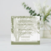 オリーブグリーンのオークの木の秋の結婚式 招待状 (スタンド正面)