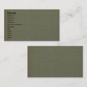 オリーブグリーンのキャンバスに似たテクスチャ 名刺 (正面/裏面)