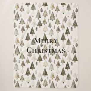 オリーブグリーンのクリスマスツリー シェルパブランケット