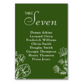 オリーブグリーンのシンプルなテーブルナンバー看板 テーブルナンバー (正面)