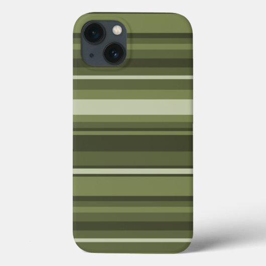 オリーブグリーンのストライプ ケース・メイト iPhone ケース Case-Mate iPhoneケース (裏面)