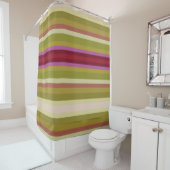 オリーブグリーンのバーガンディとピンク シャワーカーテン (インサイチュ)