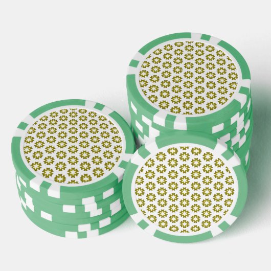 オリーブグリーンのパターン ポーカーチップ (積み重ね)