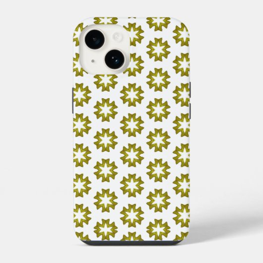 オリーブグリーンのパターン iPhoneケース (裏面)