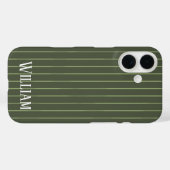 オリーブグリーンのピンストライプ Case-Mate iPhoneケース (裏面 (横))