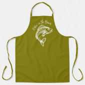 オリーブグリーンのフィッシュレリン エプロン (正面)