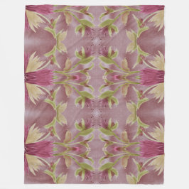 オリーブグリーンのブルゴーニュ フリースブランケット