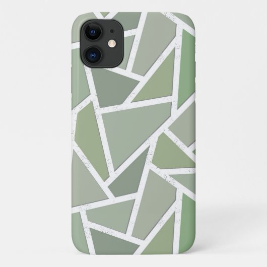 オリーブグリーンのモザイクパターン Case-Mate iPhoneケース (裏面)