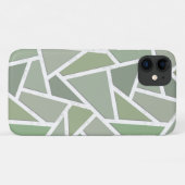 オリーブグリーンのモザイクパターン Case-Mate iPhoneケース (裏面(横))